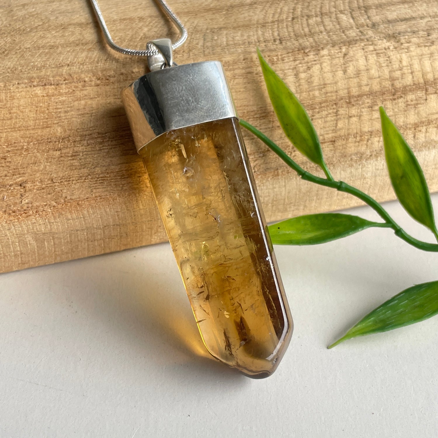 African Citrine Freeform Pendant