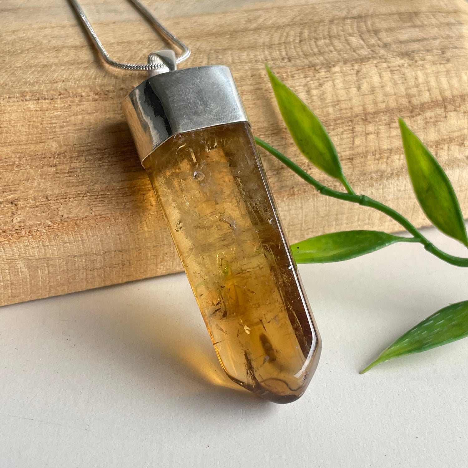 African Citrine Freeform Pendant