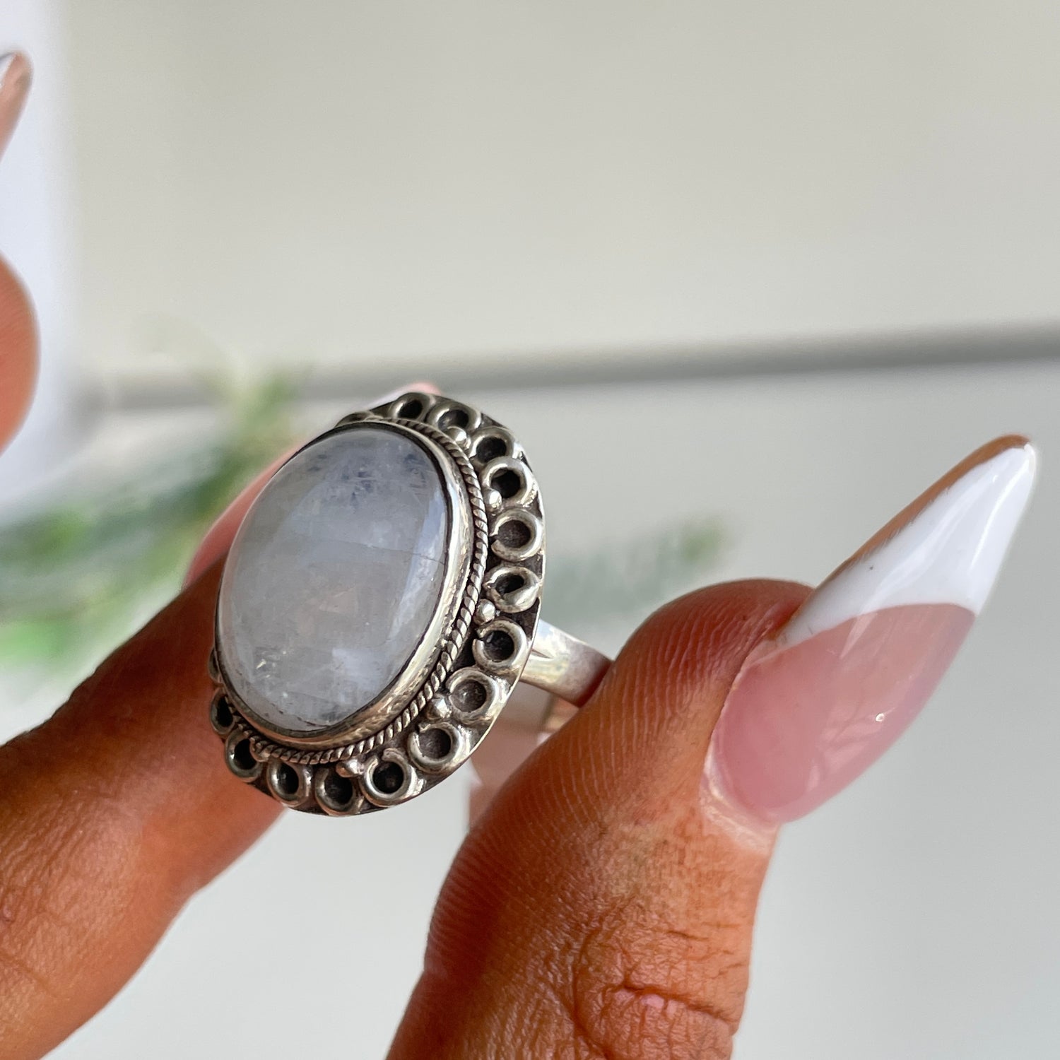 Moonstone Oval Ring Sz7