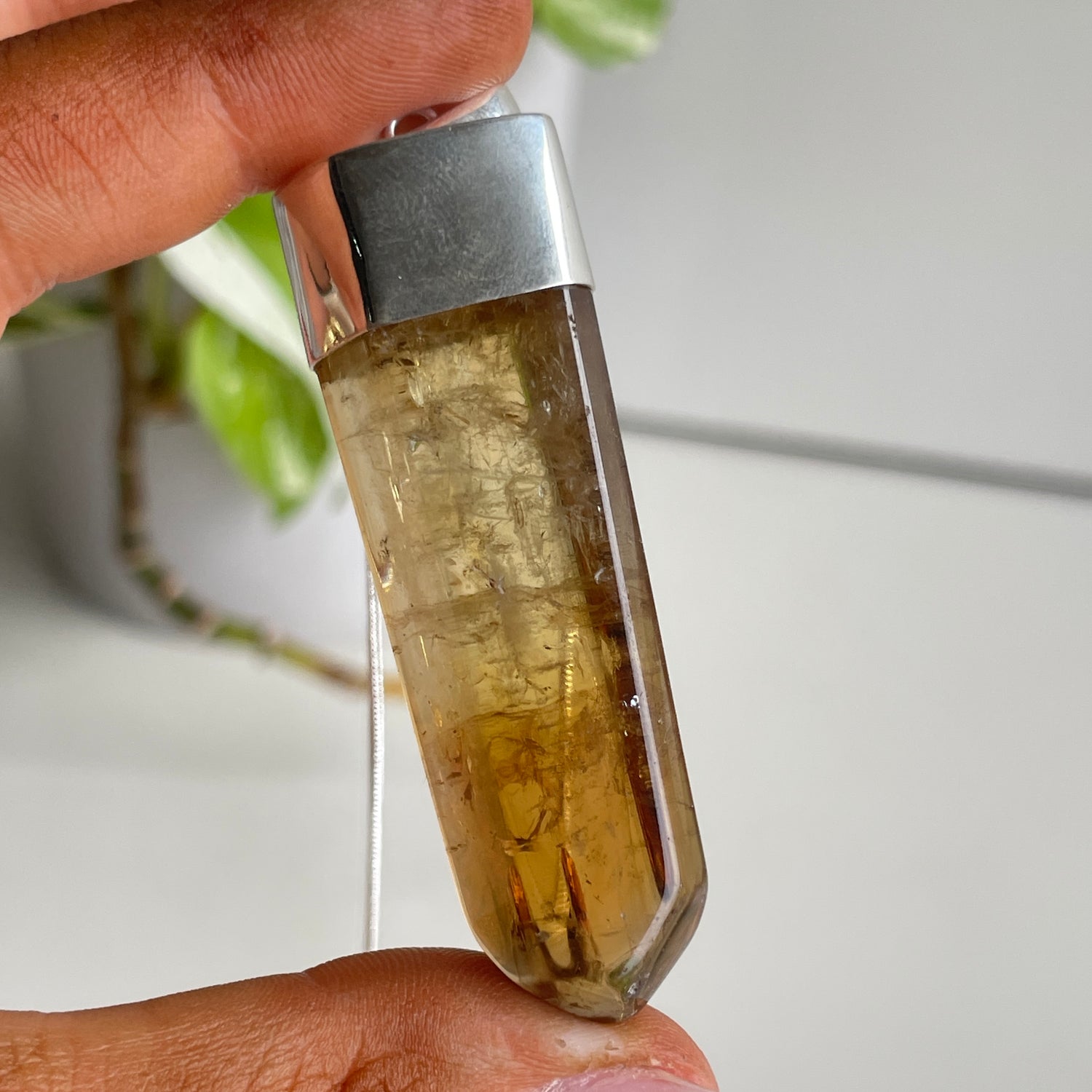 African Citrine Freeform Pendant