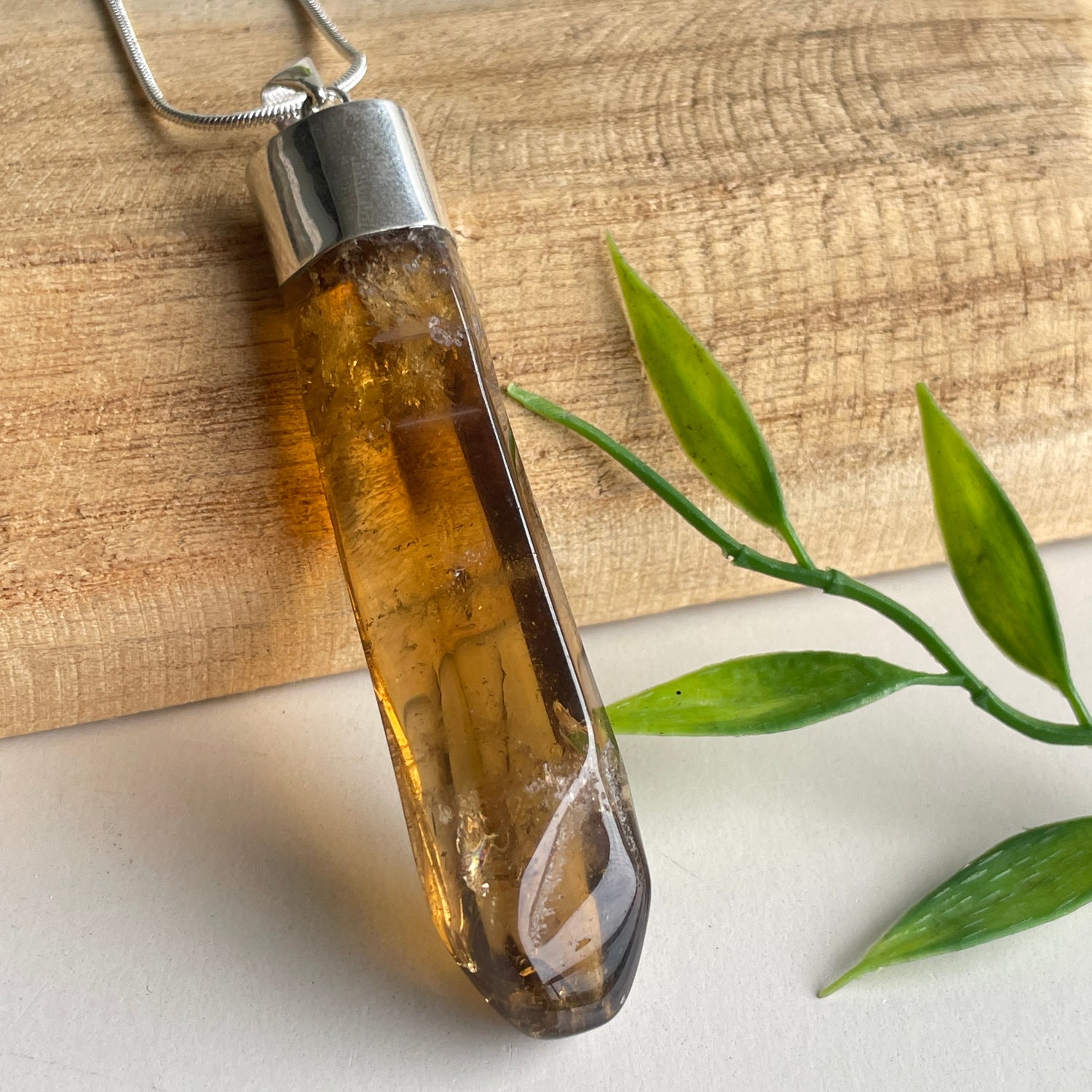 African Citrine Freeform Pendant