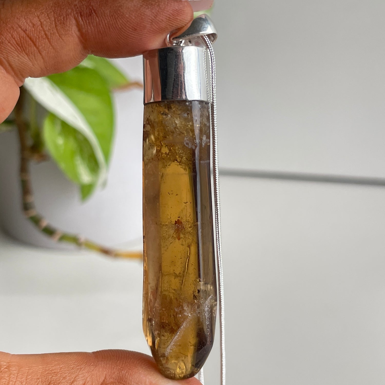 African Citrine Freeform Pendant
