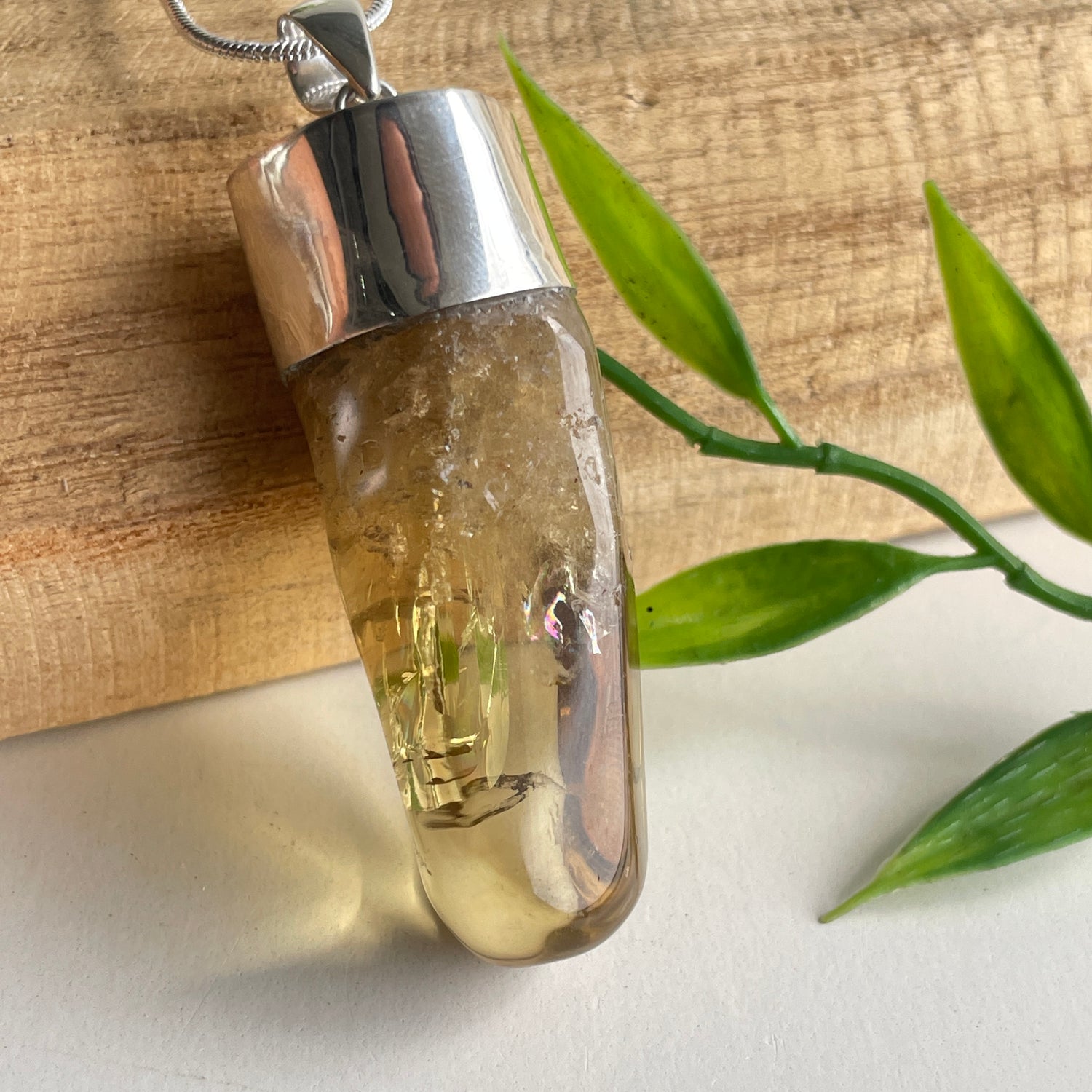African Citrine Freeform Pendant
