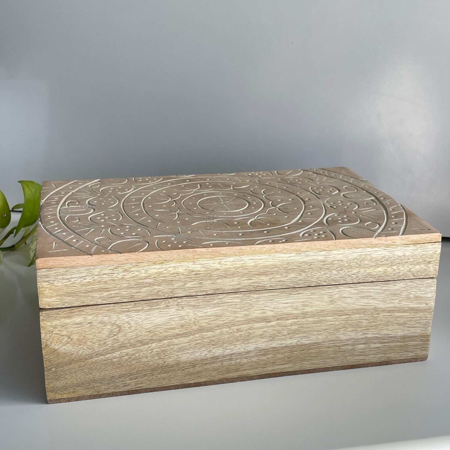 Carved Floral Wooden Box ST0083