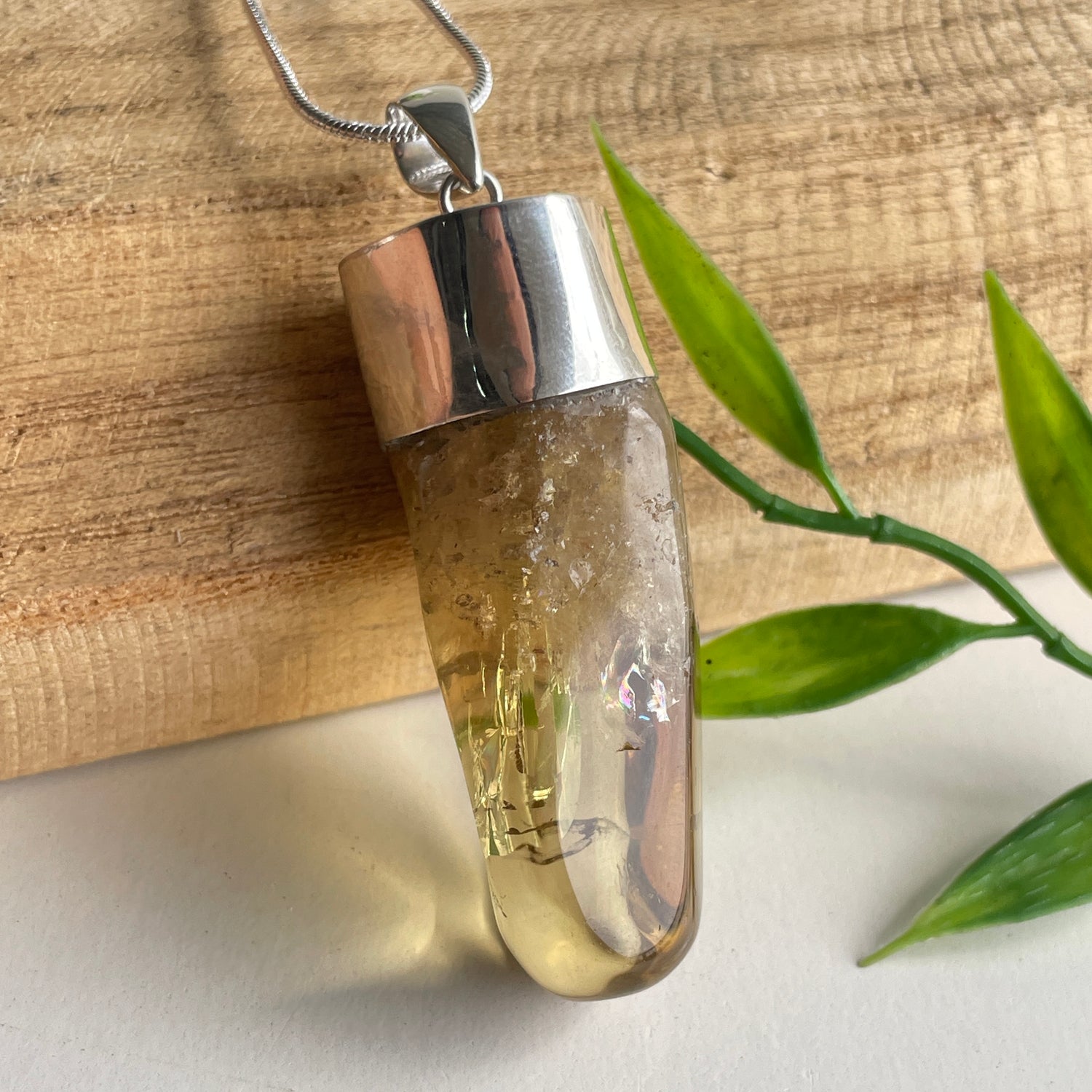 African Citrine Freeform Pendant