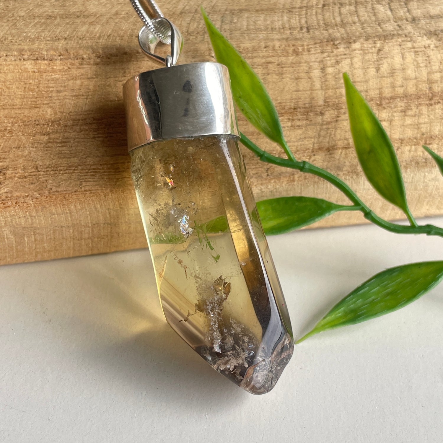 African Citrine Freeform Pendant