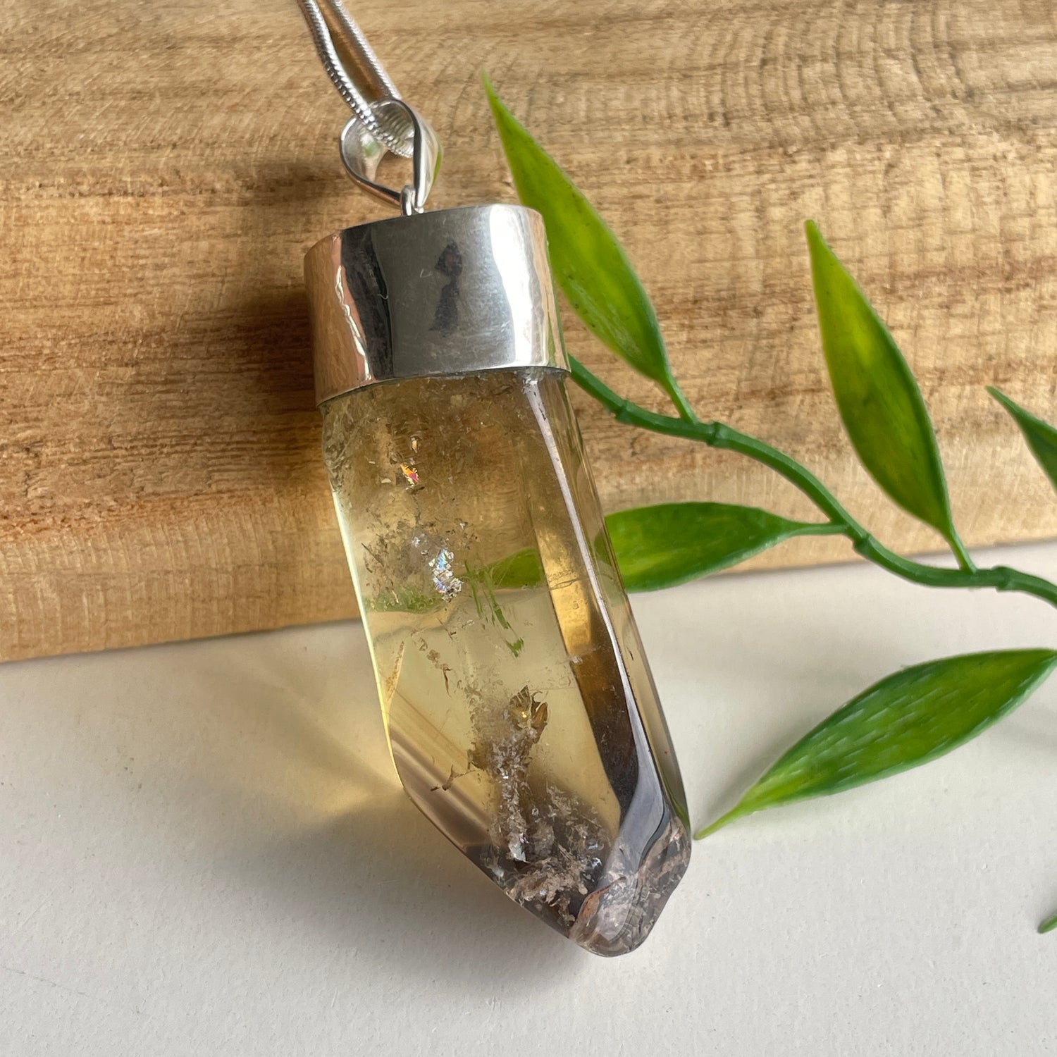 African Citrine Freeform Pendant