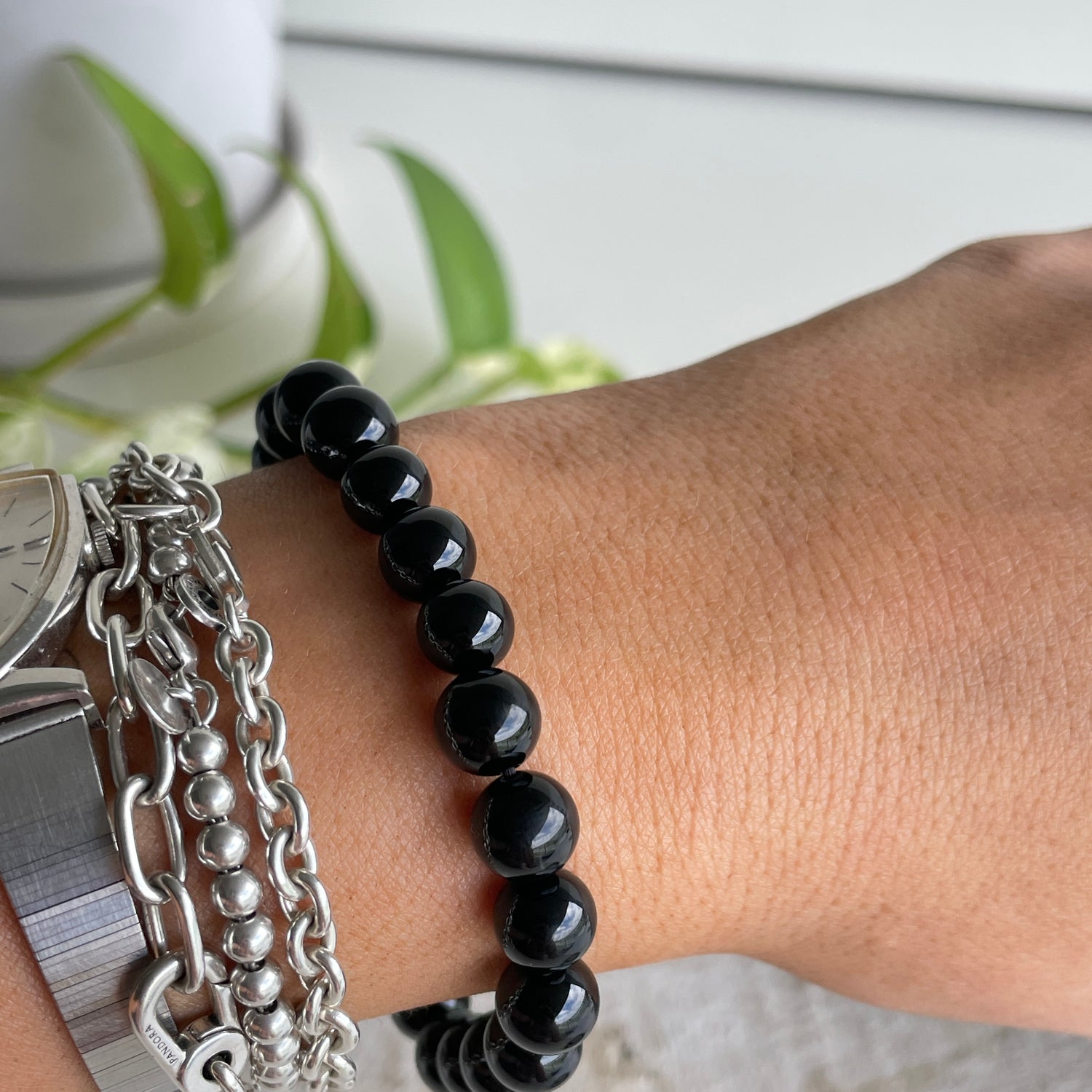 Black Onyx Beaded Bracelet