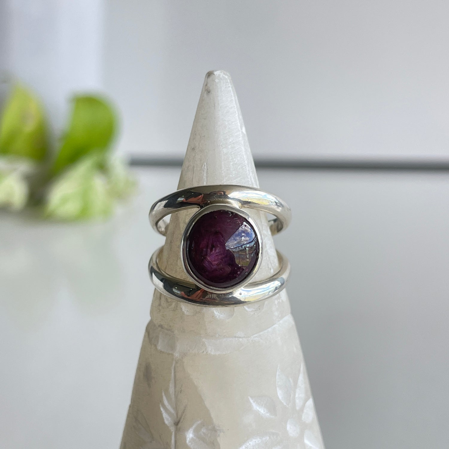 Star Ruby Round Ring Sz7 002