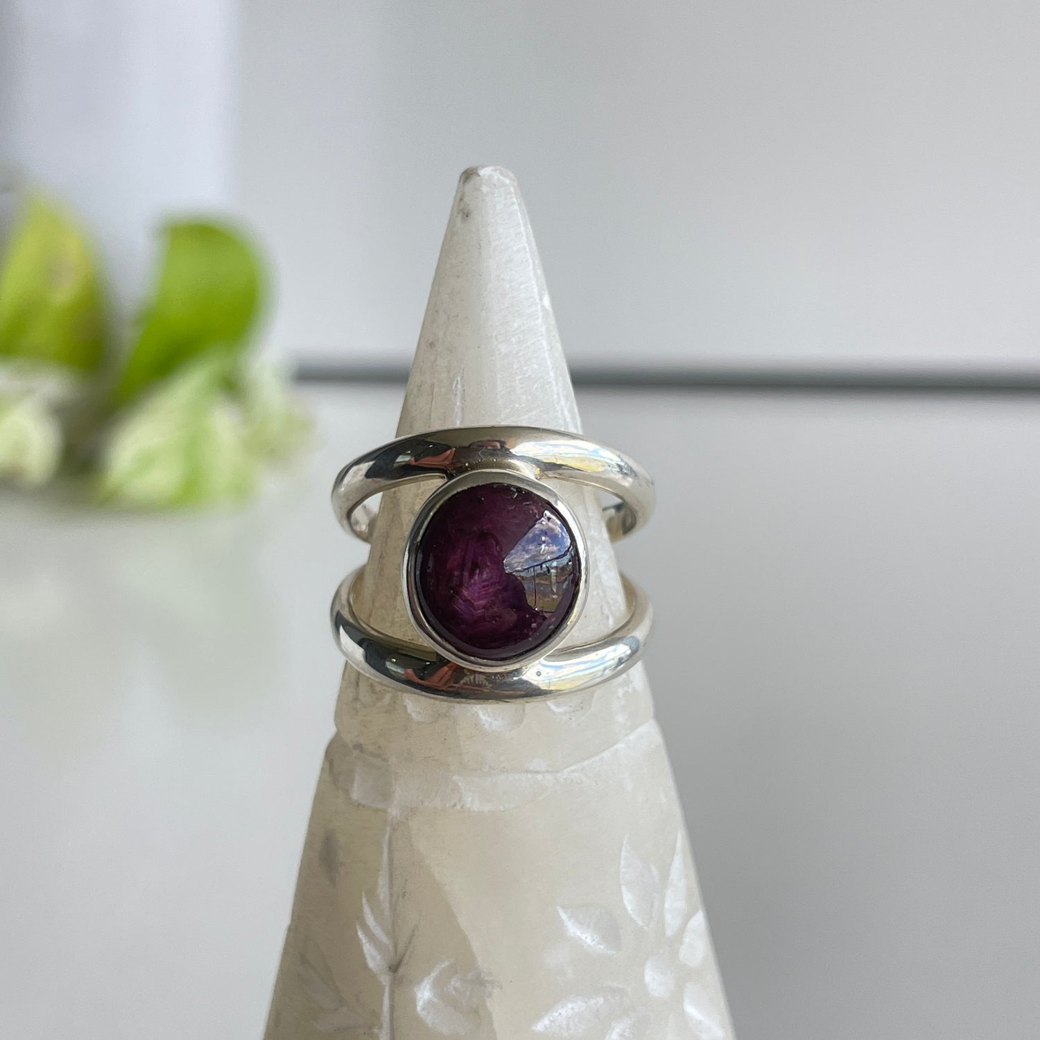 Star Ruby Round Ring Sz7 002