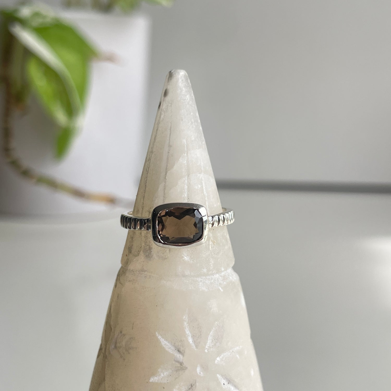 Smoky Quartz Rectangle Ring