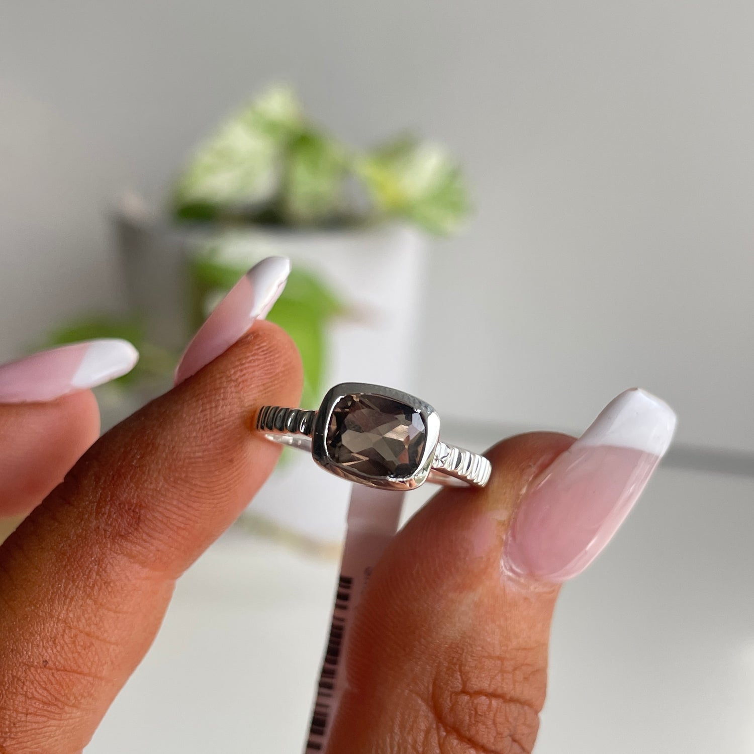 Smoky Quartz Rectangle Ring