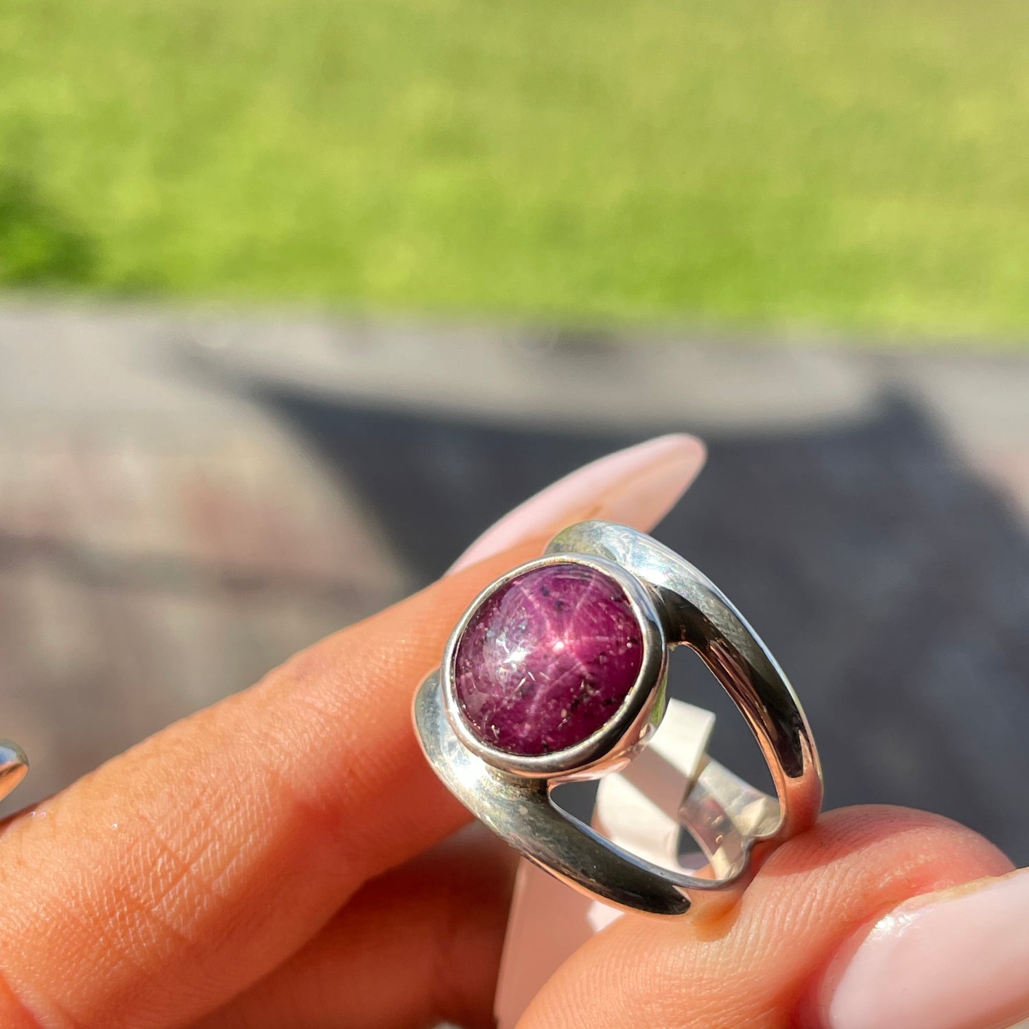 Star Ruby Round Ring Sz7 002