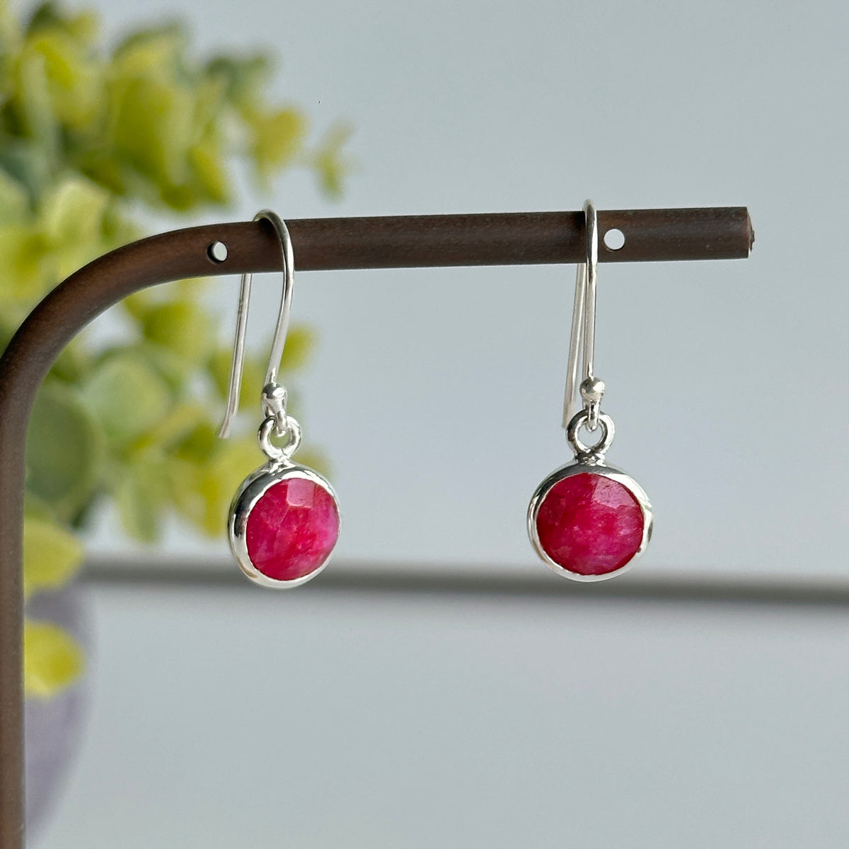 Ruby Round Earrings