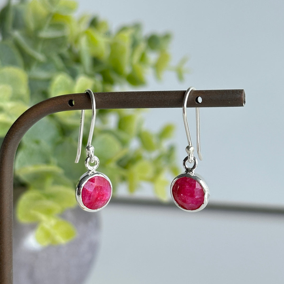 Ruby Round Earrings