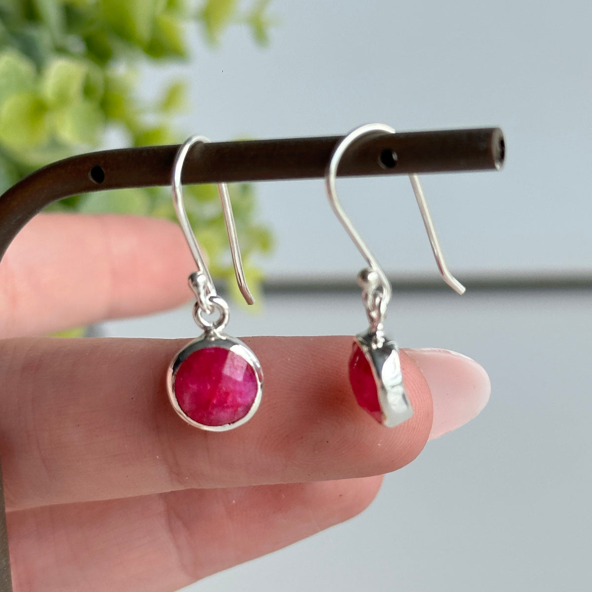 Ruby Round Earrings