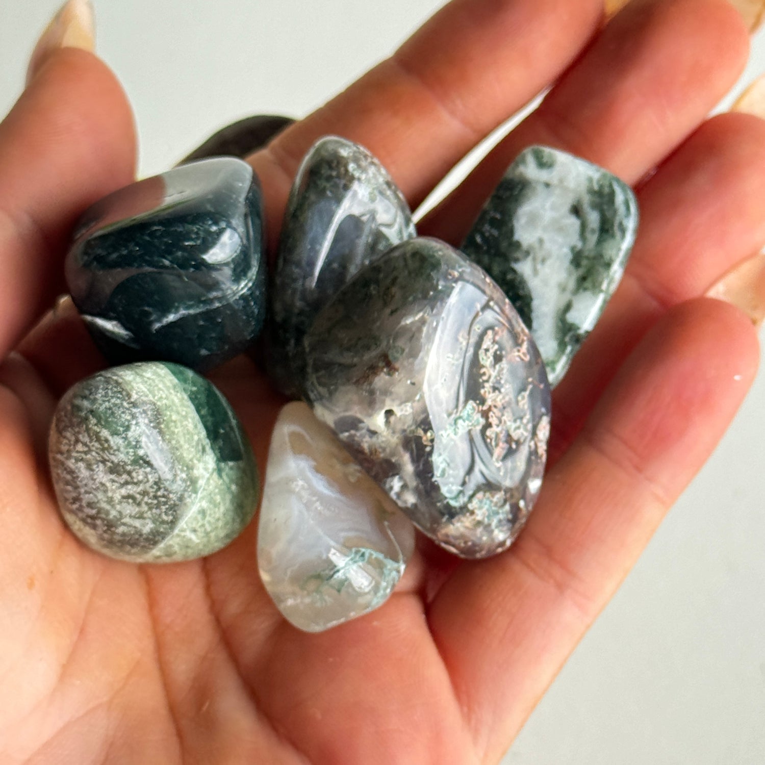 Moss Agate Tumbled