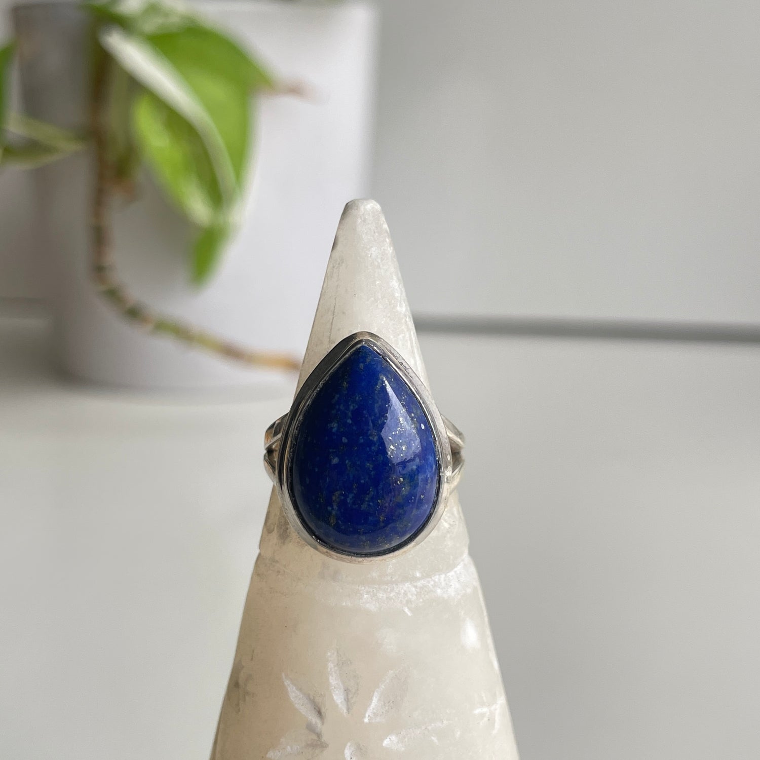 Lapis Lazuli Teardrop Ring Sz7