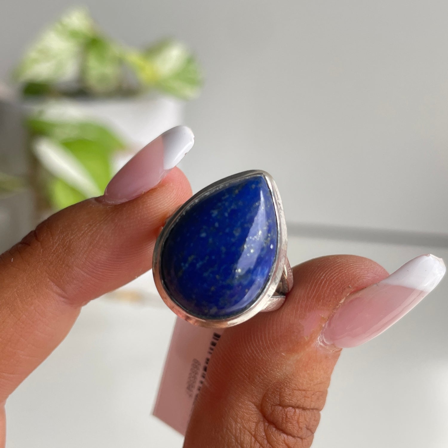 Lapis Lazuli Teardrop Ring Sz7