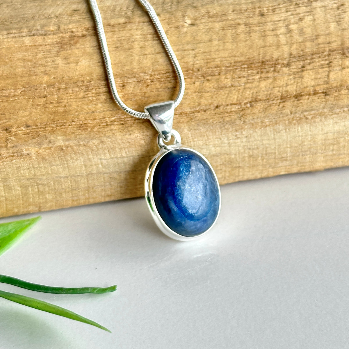 Blue Kyanite Oval Pendant