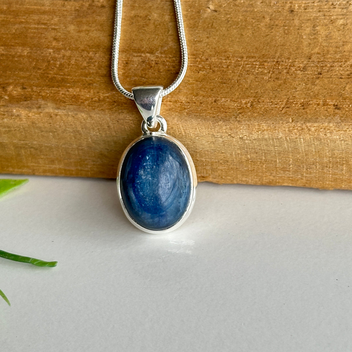Blue Kyanite Oval Pendant