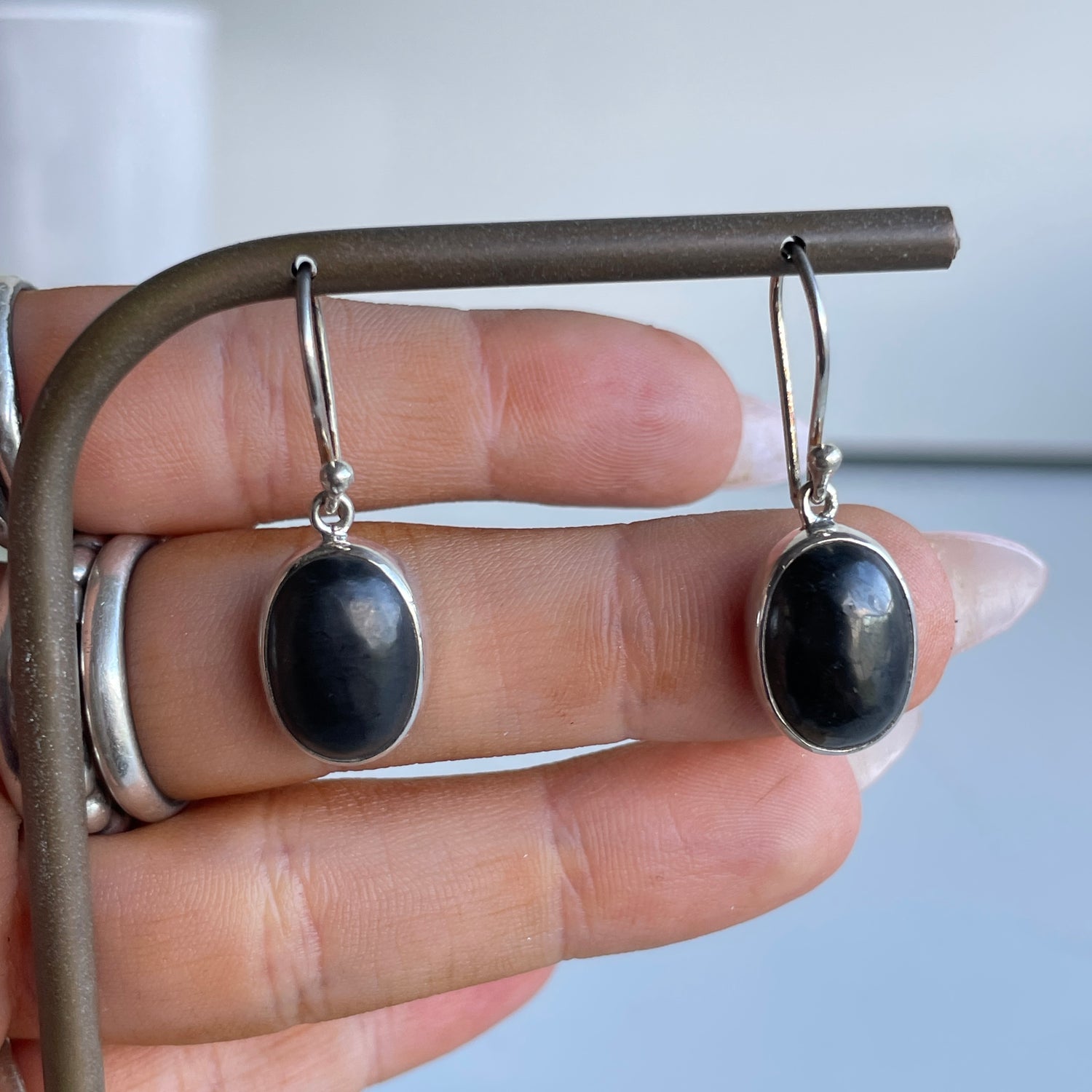 Shungite Oval Earrings 004