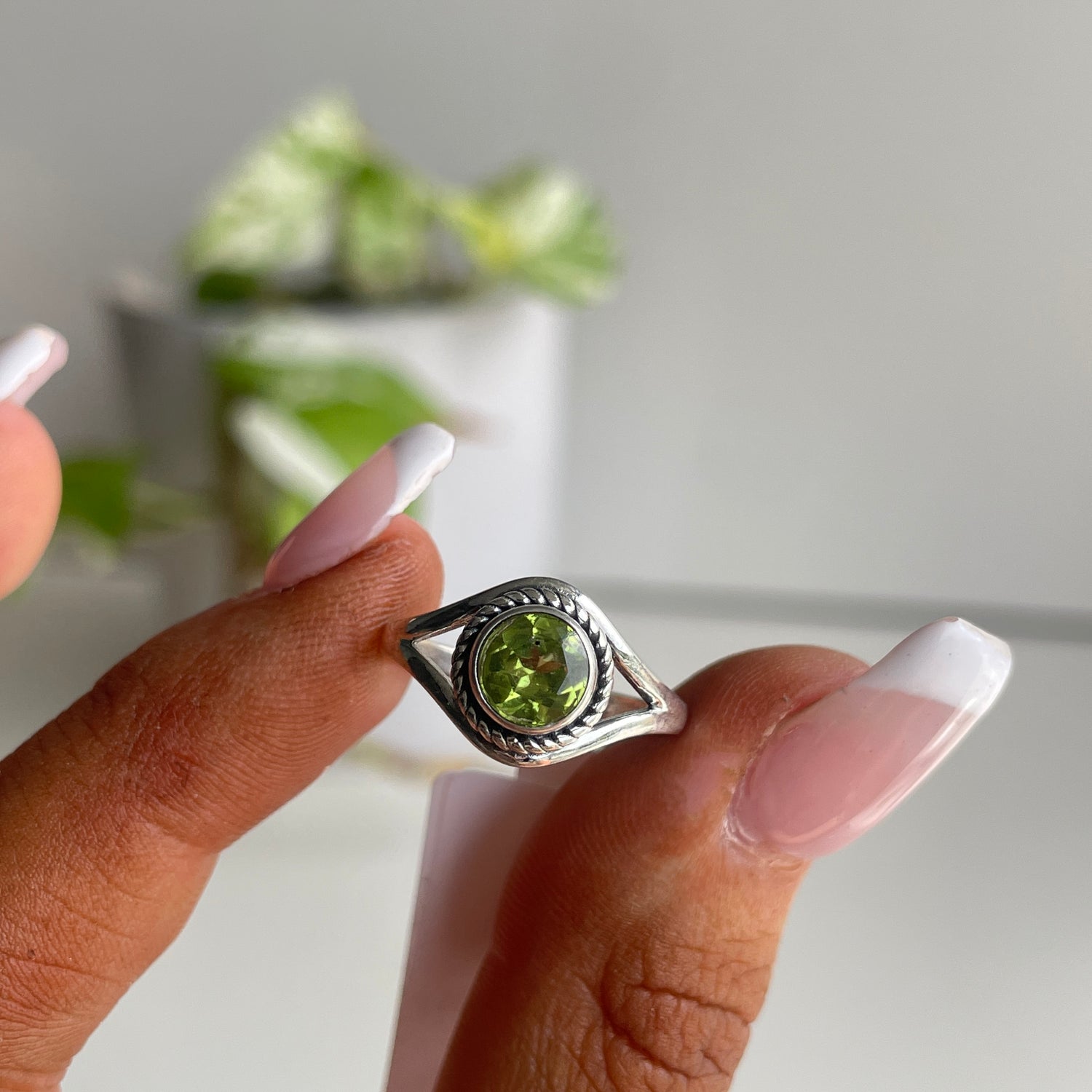 Peridot Round Ring