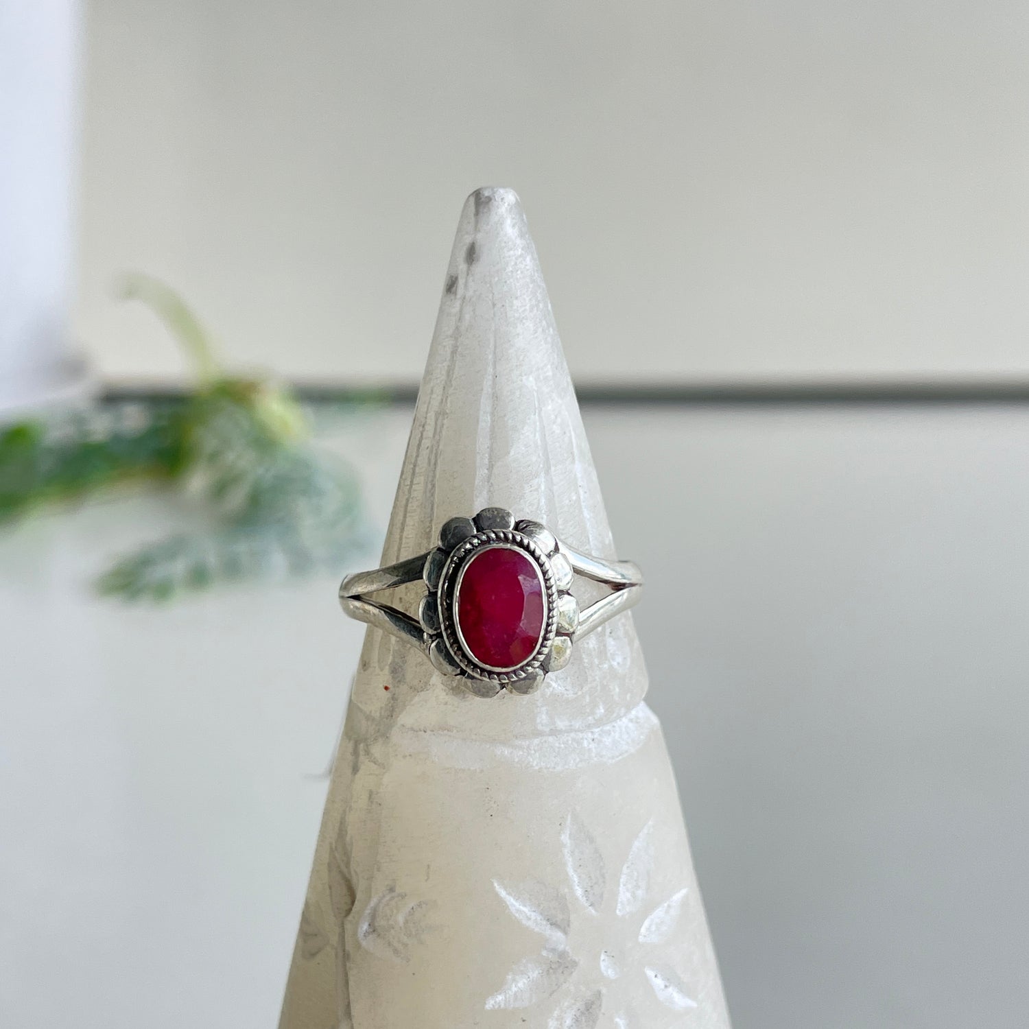 Ruby Round Ring Sz8.5