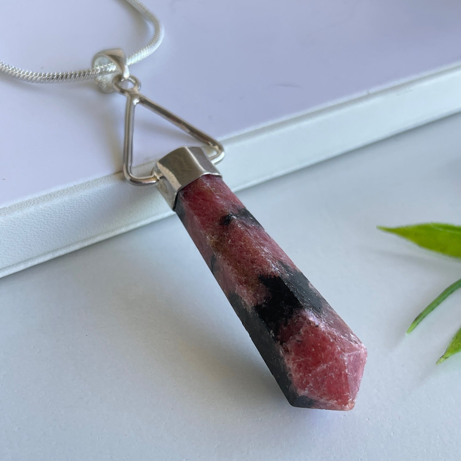 Rhodonite Point Pendant 001