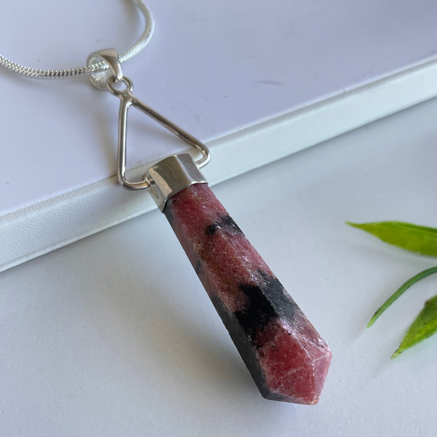 Rhodonite Point Pendant 001