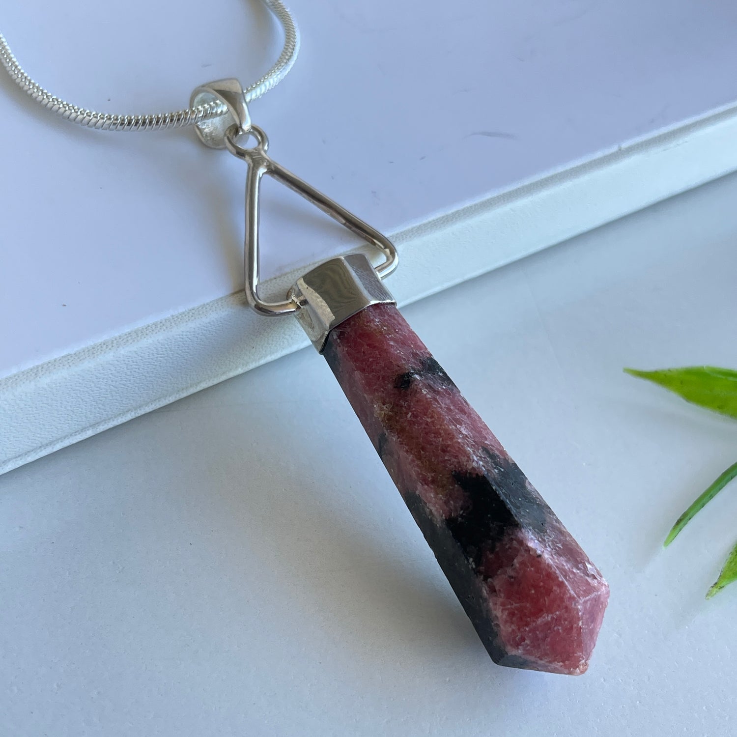 Rhodonite Point Pendant 001