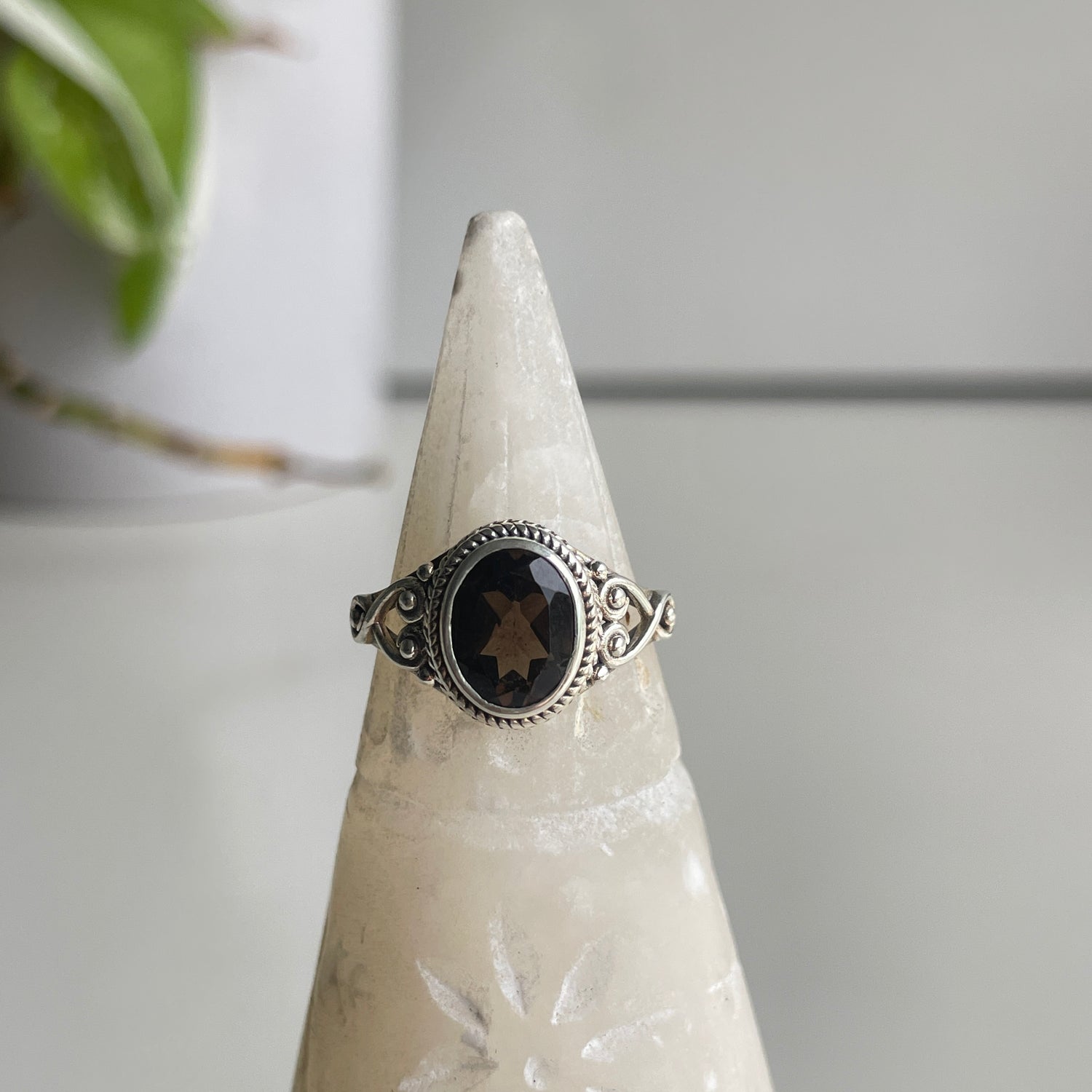 Smoky Quartz Oval Ring