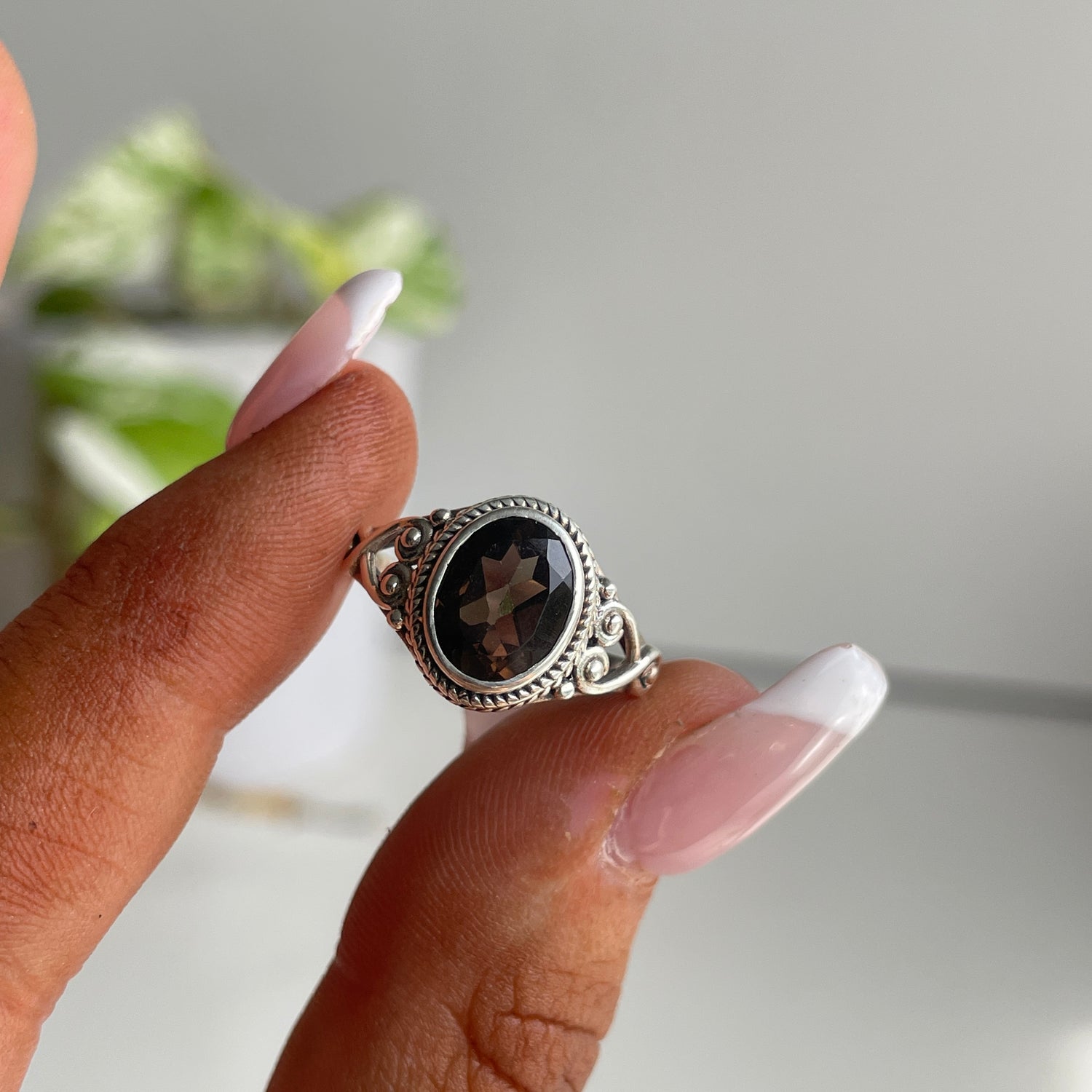 Smoky Quartz Oval Ring