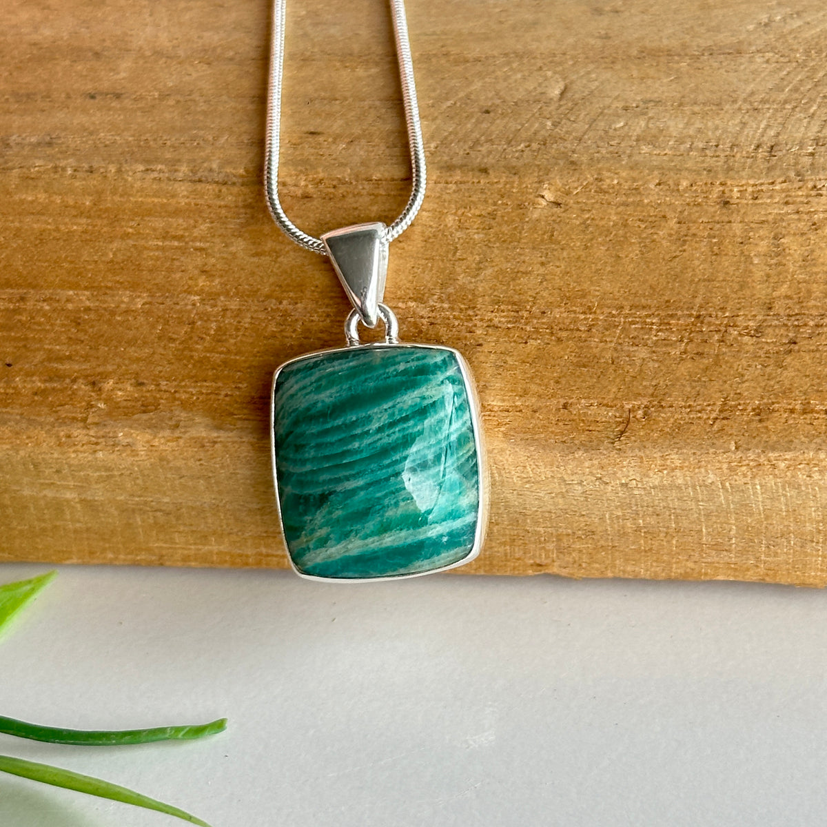 Amazonite Square Pendant