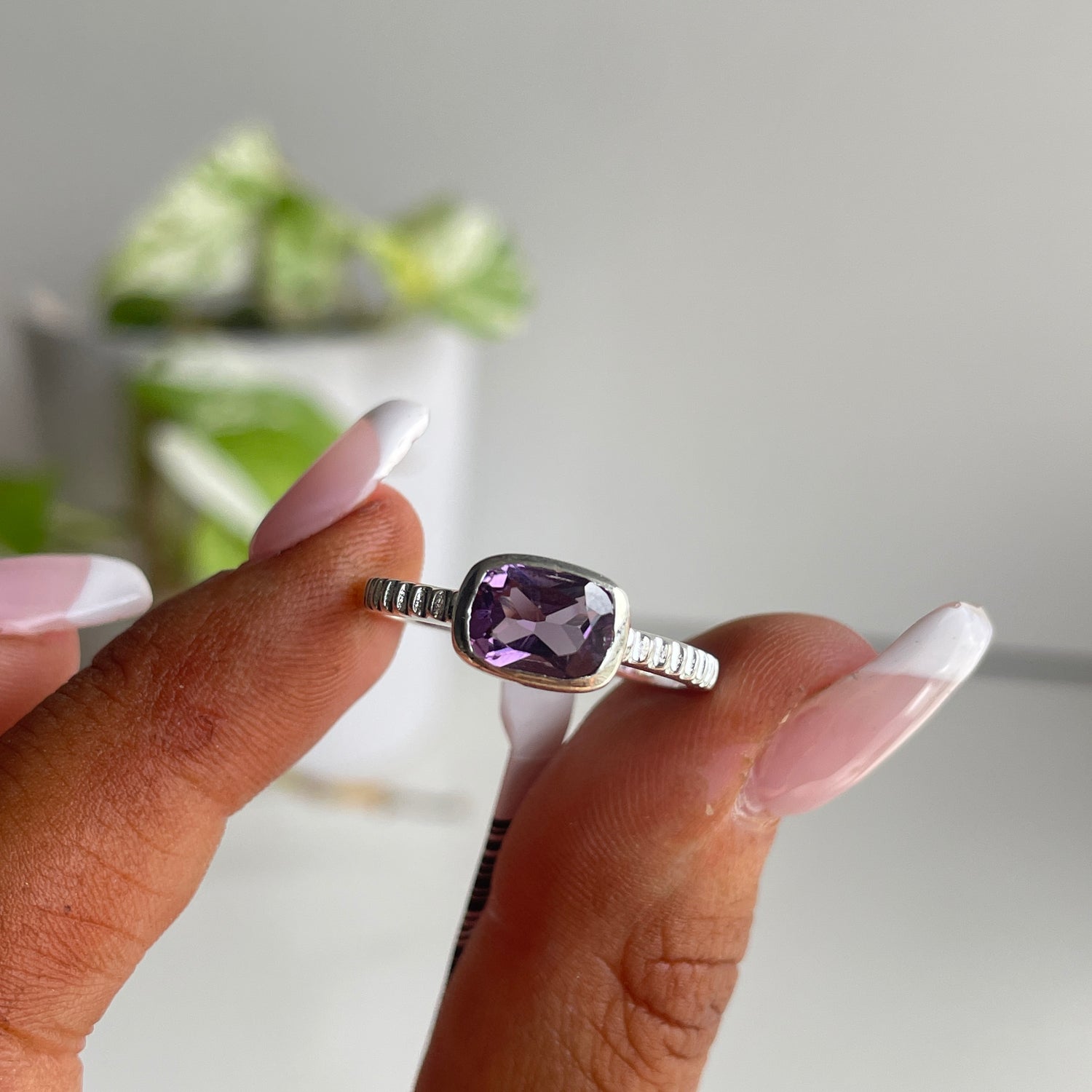 Amethyst Rectangle Ring
