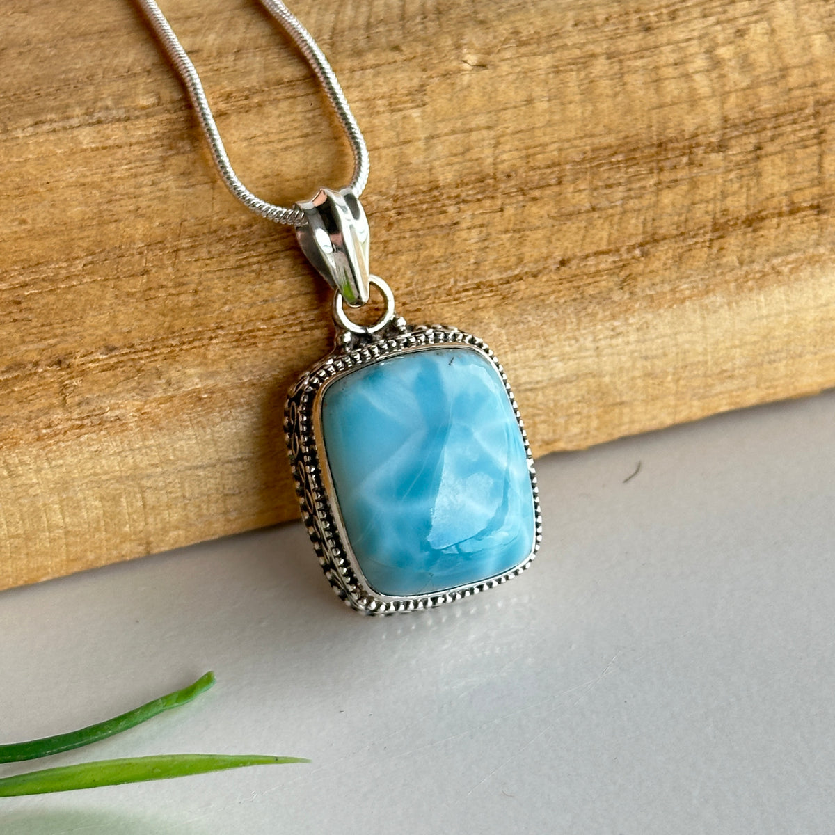 Larimar Rectangle Pendant