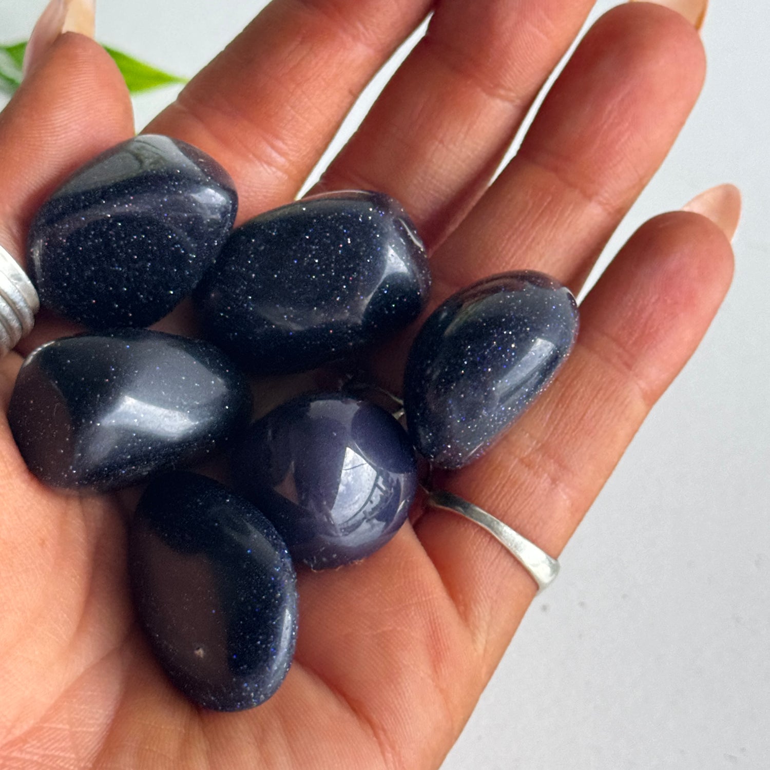 Blue Goldstone Tumbled