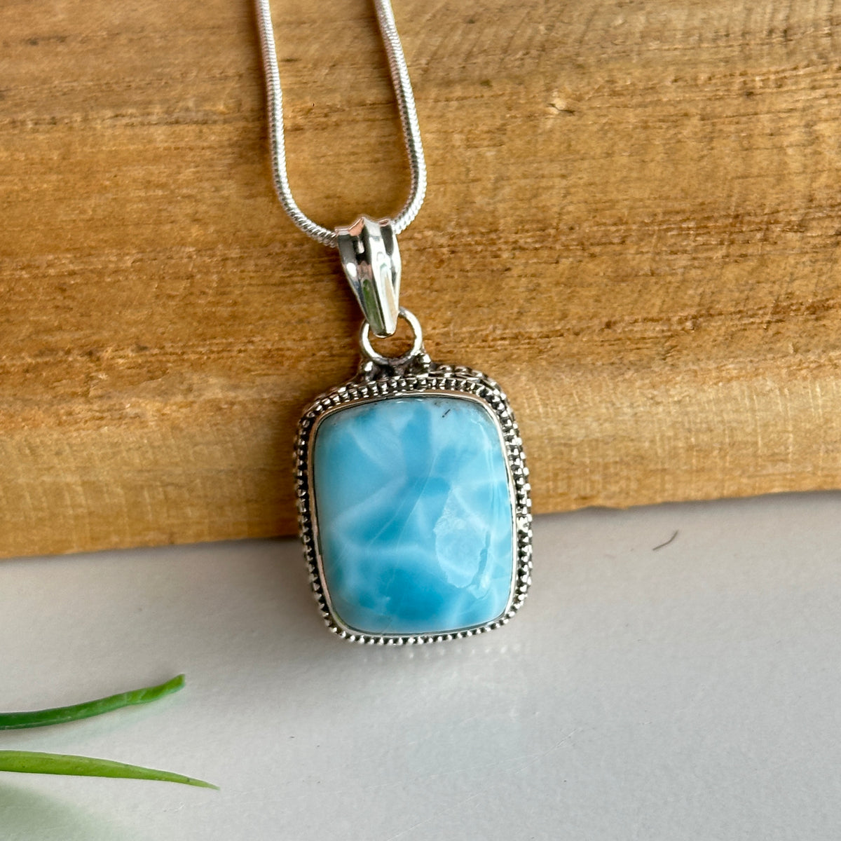 Larimar Rectangle Pendant