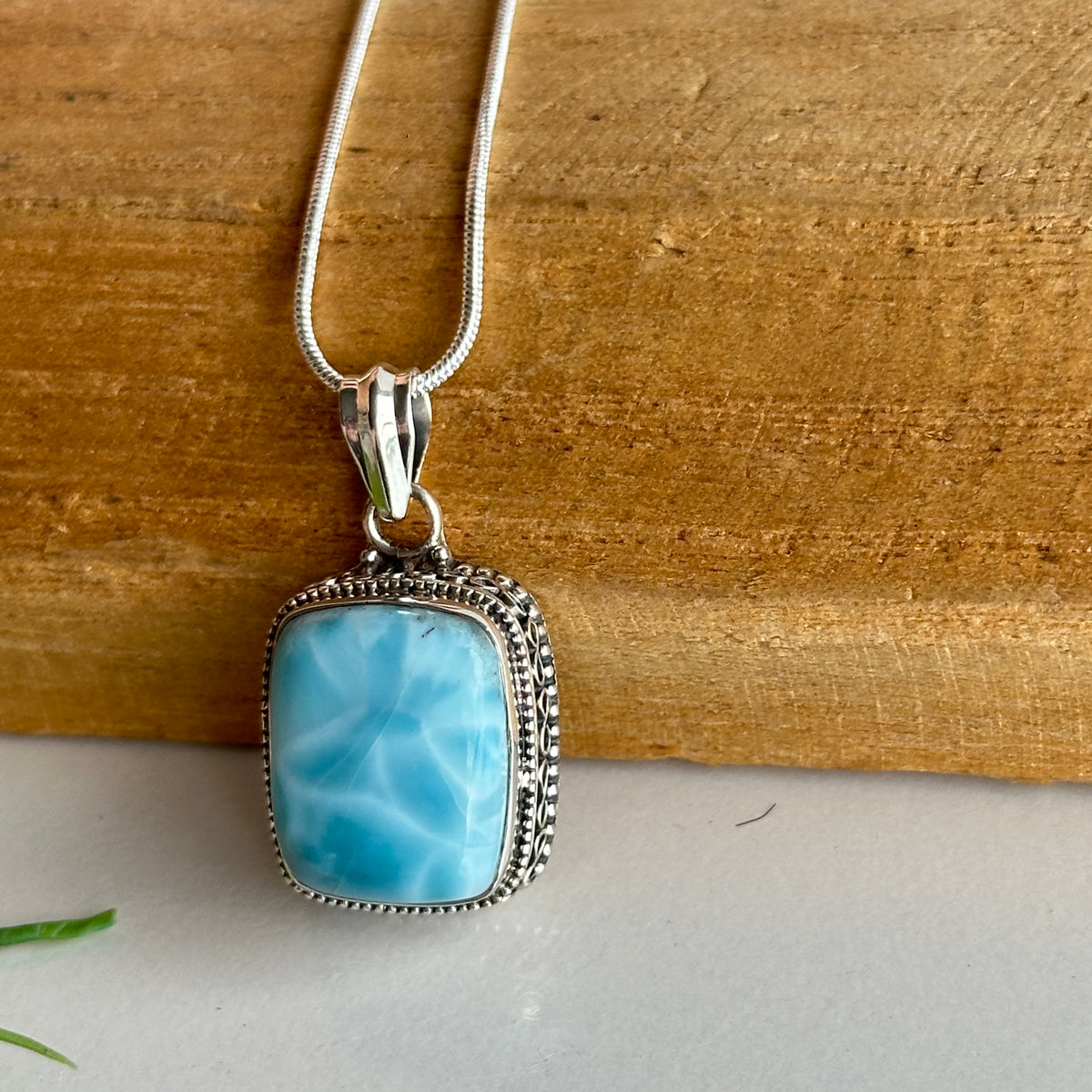 Larimar Rectangle Pendant