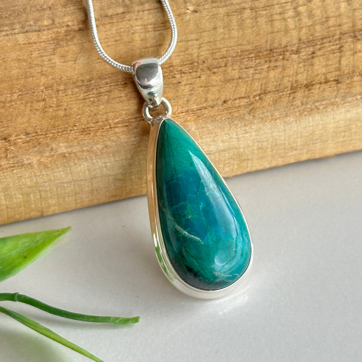 Chrysocolla Teardrop Pendant