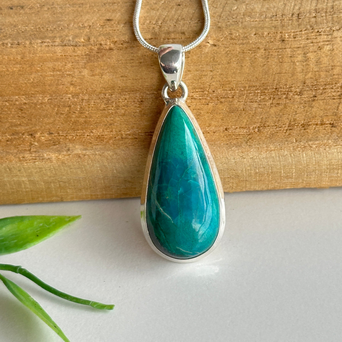 Chrysocolla Teardrop Pendant