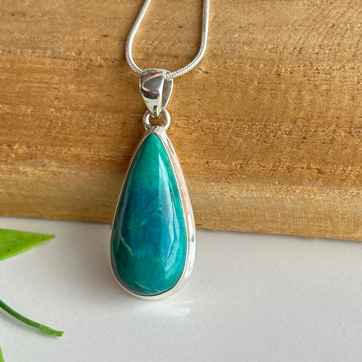 Chrysocolla Teardrop Pendant