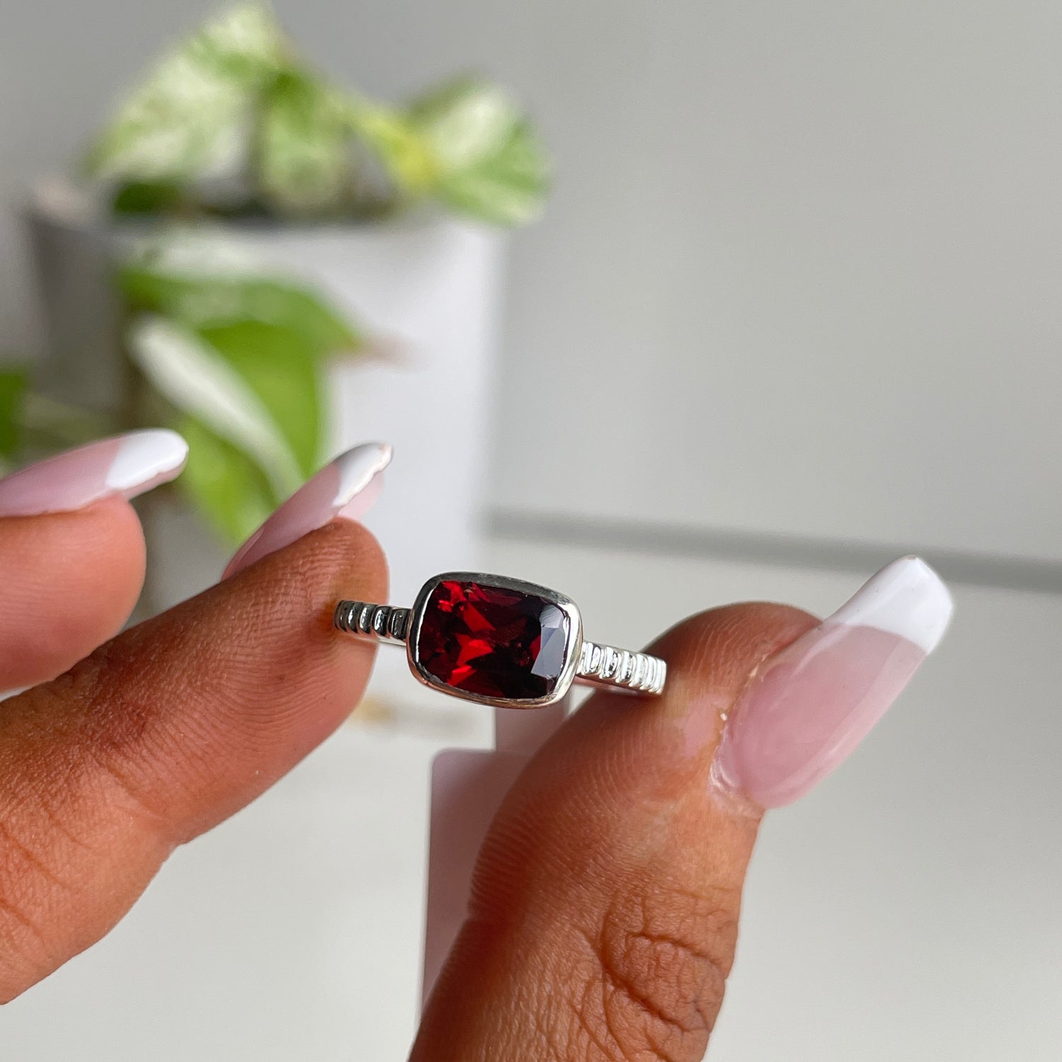 Garnet Rectangle Ring