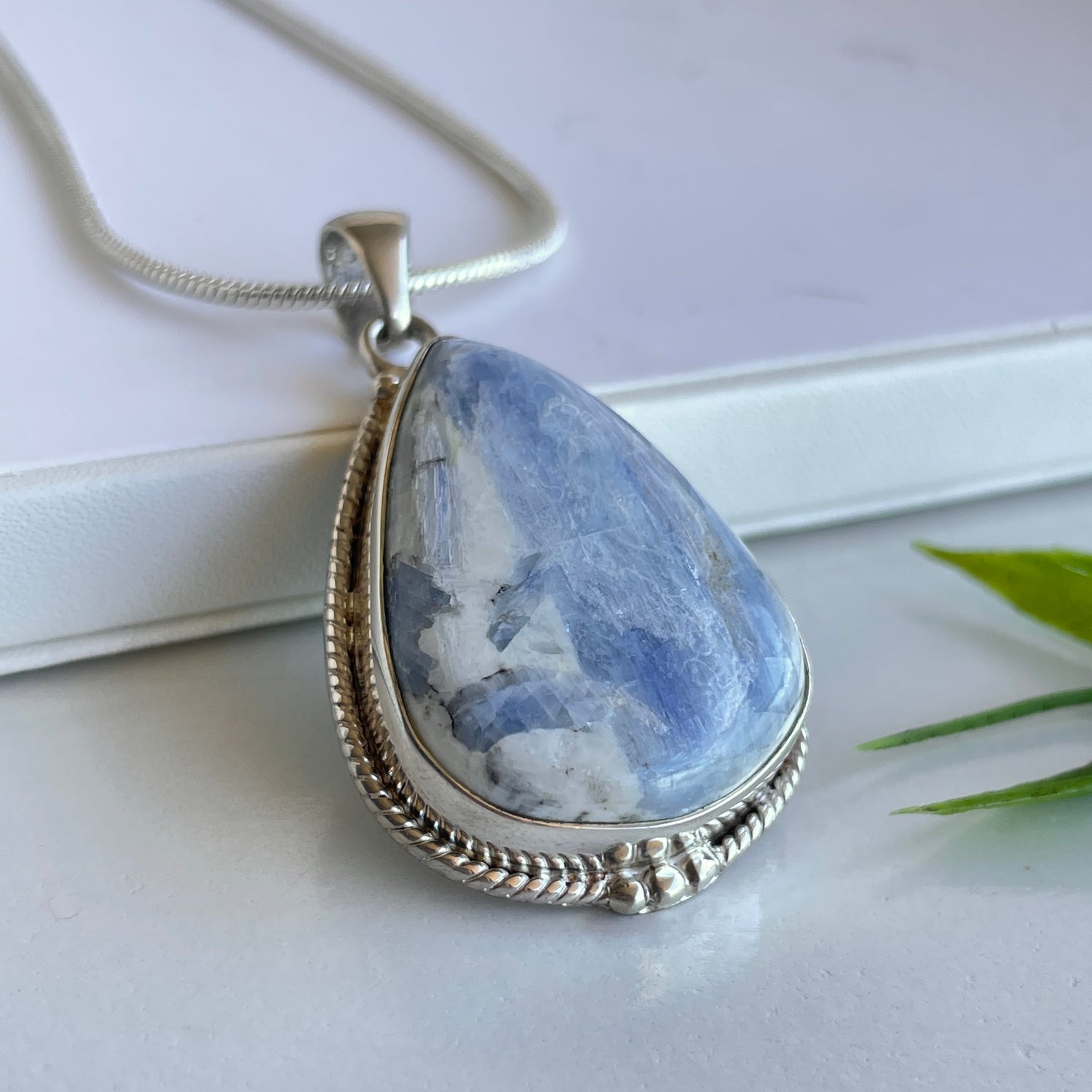 Blue Kyanite Teardrop Pendant 015