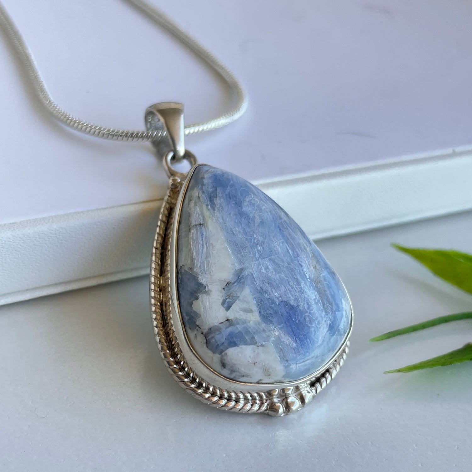 Blue Kyanite Teardrop Pendant 015
