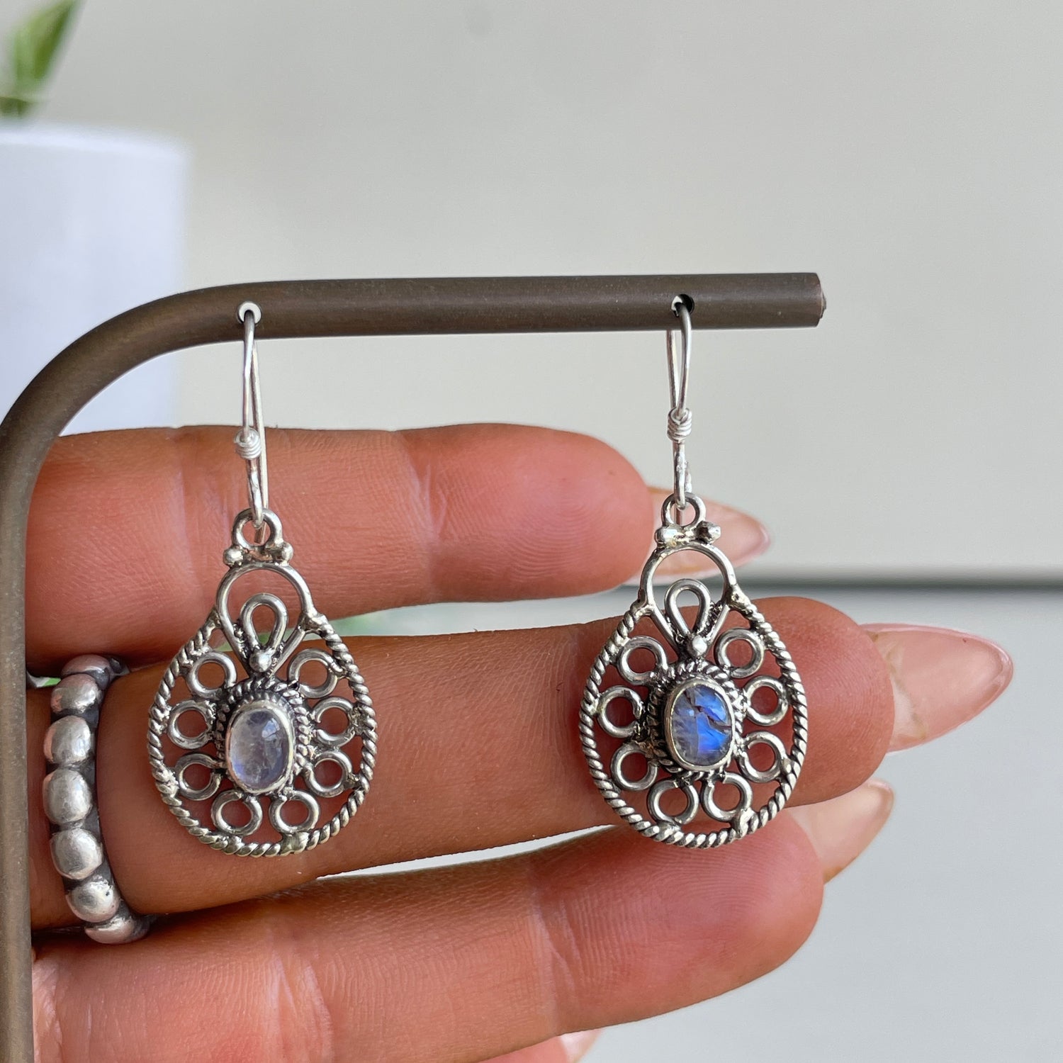 Moonstone Detailed Earrings