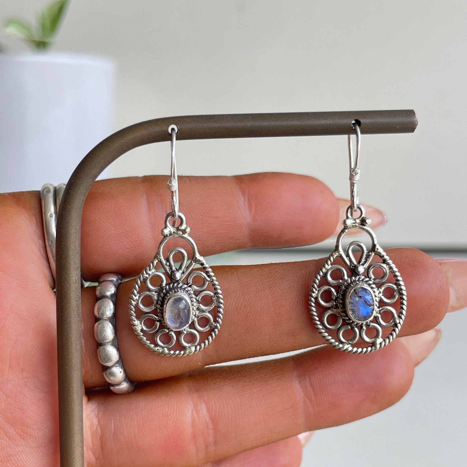 Moonstone Detailed Earrings