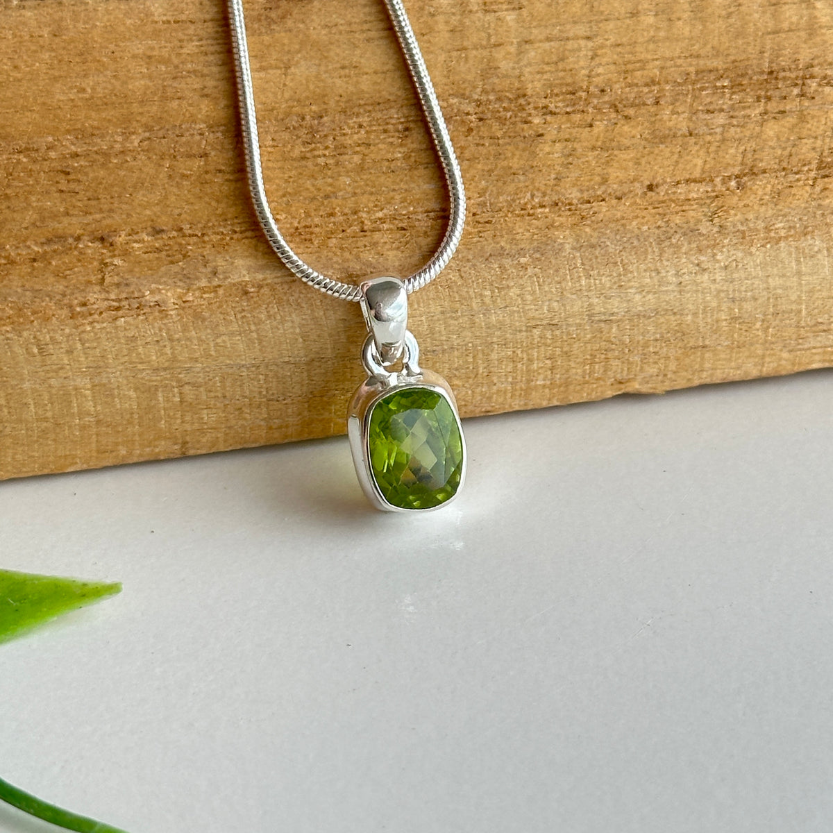 Peridot Rectangle Pendant