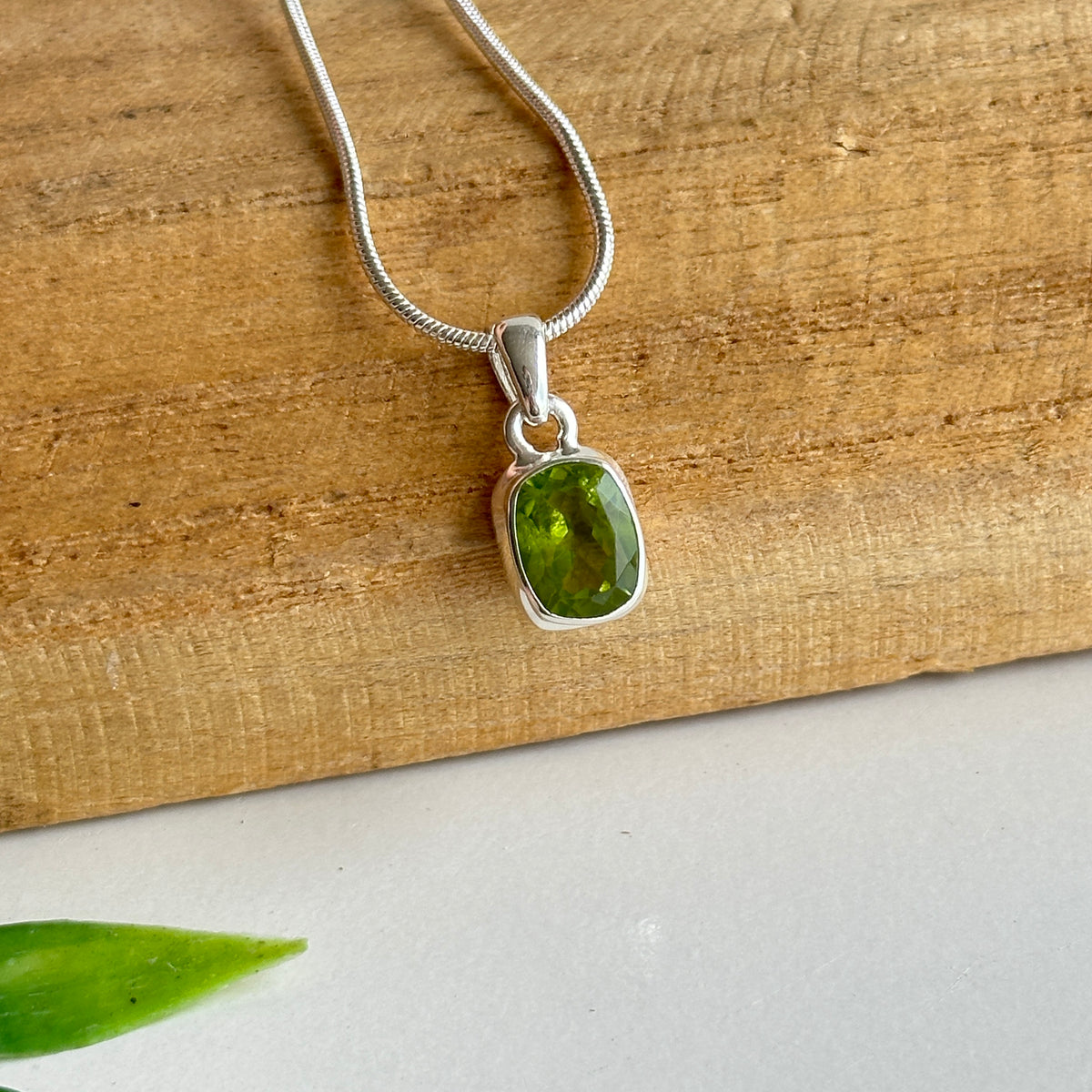 Peridot Rectangle Pendant