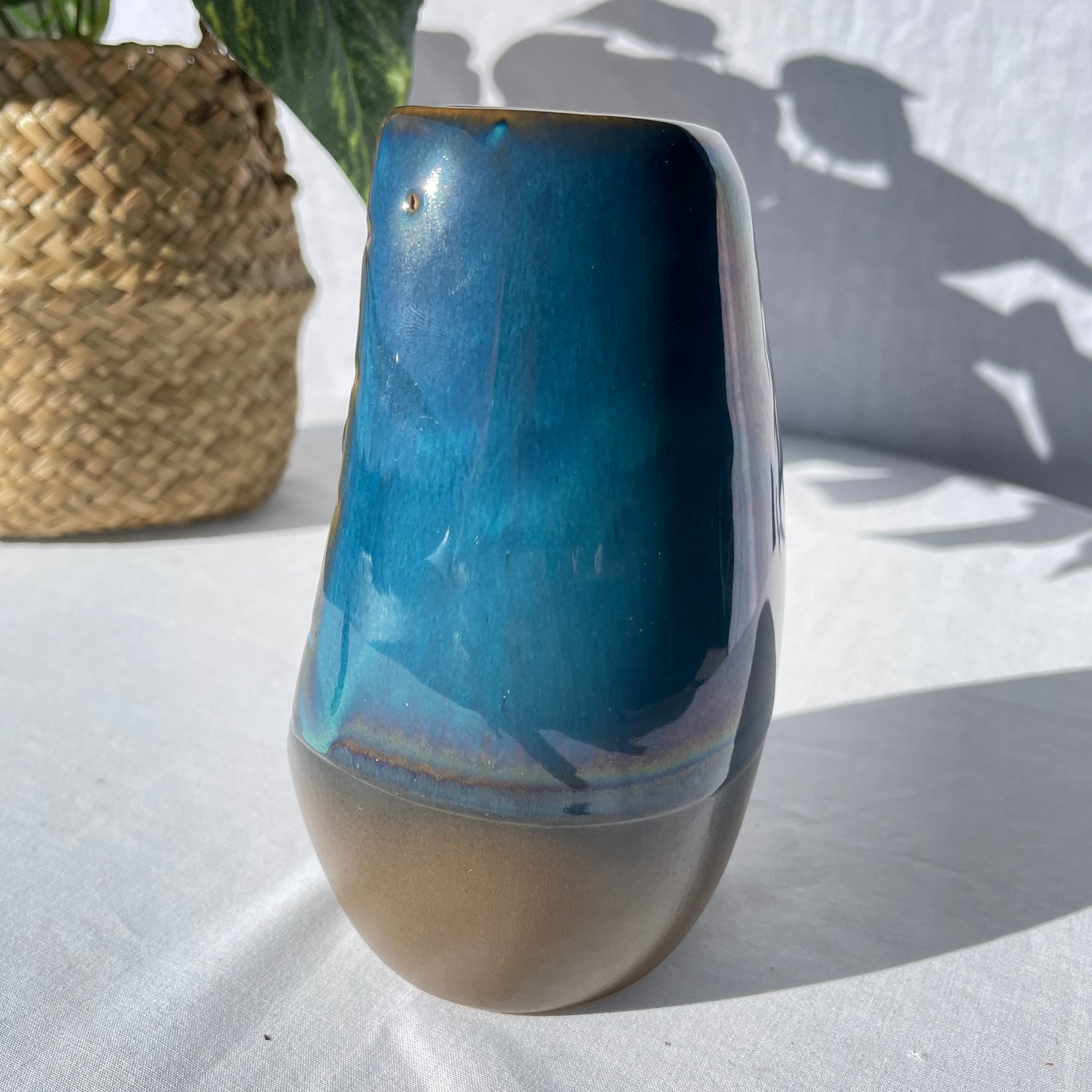 Teal Ceramic Step Backflow Incense Burner Sml